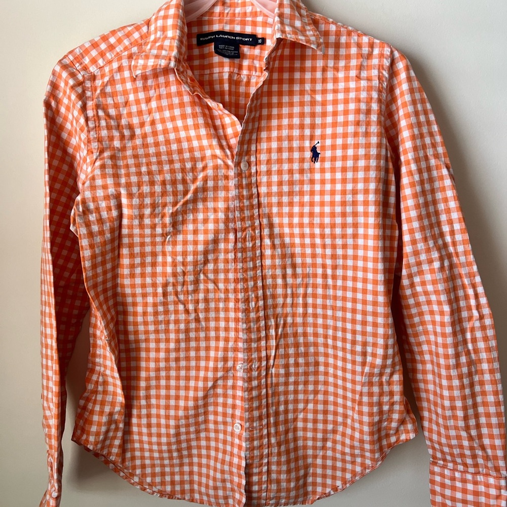 Ralph Lauren Sport Orange Checkered Shirt